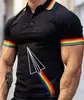 Camisa Polo de Manga Corta para Hombre Estilo Nuevo Europeo y Americano Transfronterizo con Impresión Digital 3D Estilo Hawaiano Moda Casual Polo