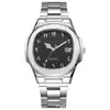 Nuevo reloj cuadrado para hombre transfronterizo con calendario, reloj con correa de acero, reloj de cuarzo, reloj deportivo, venta al por mayor desde el fabricante, en stock