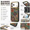Capa Magnética de Carregamento com Bordado de Cortiça Denior para iPhone 17 Pro Max, iPhone 18 Pro Capa de Couro à Prova de Choque