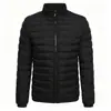 Chaqueta de Algodón para Hombre Otoño Invierno Talla Europea para Hombre Cuello Alto Color Sólido Ropa de Algodón Moda Casual Transfronteriza Tendencia Chaqueta Acolchada de Algodón para Hombre