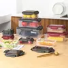 Caja Hermética para Conservar Frescura, Congelable, Apta para Microondas, Lonchera con Tapa, Juego de Cajas Cuadradas de Plástico para Almacenamiento de Alimentos en Refrigerador