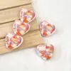 Pintura al Óleo Acrílica Flor Corazón Agujero Recto Cuentas DIY Cadena para Teléfono Móvil Adornos para el Cabello Colgantes Cuentas Sueltas Accesorios de Joyería