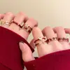 Anillo Vintage Rojo Glaseado Ankara para Mujer, Diseño Único, Anillo Ajustable para Dedo Índice, Accesorio de Anillo Versátil de Moda de Lujo Ligero