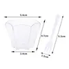 Taza de postre de plástico desechable de 60 ml, taza para pastel, taza para mousse, taza de cáscara de madera, taza transparente creativa para bebidas con forma de flor