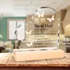 Decoração de Mesa Dia dos Namorados Amor com Base de Madeira Acrílico Transparente Dia dos Pais Ornamentos