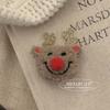 Broche de Peluche de Dibujos Animados de Navidad Pin de Alce Clip de Pico de Pato Decoración Linda Regalo de Vacaciones Accesorios de Muñeco de Nieve