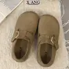 Zapatos de mujer de cuero genuino, con plataforma para aumentar altura, totalmente cerrados, estilo Birkenstock, colección de otoño temprano 2026, mocasines sin cordones