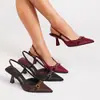Zapatos de Tacón Alto Silenciosos de Moda con Punta Fina, Boca Baja y Diseño Elegante de Lujo con una Sola Correa, Sandalias de Tacón Alto para Mujer, Comercio Transfronterizo