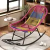 Mecedora persona perezosa siesta gratis y fácil mecedora persona perezosa puede acostarse dormir ocio silla de ratán de imitación individual reposapiés colorido mecedora