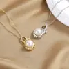 Colar de Pérolas em Forma de Cabaça Ruyi com Estilo Vintage Simples e Sofisticado, Corrente para Clavícula Feminina, Acessório Pingente de Fortuna