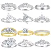Joyería de Plata Transfronteriza Europea y Americana, Anillos de Plata Pura, Anillos de Joyería de Mano de Plata S925 con Circonita de Alta Gama, Fábrica de Joyería Personalizada