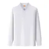 Camisa Polo de Manga Larga Poliéster-Algodón Camiseta con Cuello Personalizado Ropa de Trabajo Ropa de Equipo Logo Bordado Camisa Cultural Venta al por Mayor