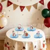 Banner de cumpleaños temático de dibujos animados navideños transfronterizo, suave y lindo, perfecto para fiestas, con diseños de letras, adornos para pasteles y adornos decorativos