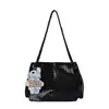 Bolso tejido para mujer, gran capacidad, nuevo modelo 2026, bolso cruzado versátil casual con cadena, adecuado para la escuela y el trabajo, bolso tote