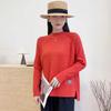 Suéter Corto de Punto con Cuello en V Calado para Mujer de Manga Larga Otoño e Invierno con Hombreras Top Holgado Adelgazante Casual Cintura Alta Ombligo