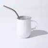 Nuevo Vaso de Vino Pequeño Creativo con Asa Termo de Acero Inoxidable 304 Taza de Café 3oz Vaso Portátil con Popote al por Mayor