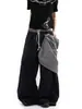 Directamente del fabricante: Pantalones Casuales a Cuadros con Solapa Estilo High Street Americano para Hombre, Nuevo Estilo de Verano, Corte Holgado, Doble Cintura, Dobladillo Curvo, Estilo Ins