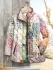 2025 Plataforma Independente Temu Moda Feminina Jaqueta Acolchoada de Algodão Estampa Floral Digital Botão 6 Jaqueta de Algodão Feminina