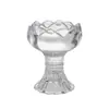 Suporte de Vela de Vidro Transparente, Lâmpada de Manteiga, Suporte de Cera de Vidro Integrado para Lâmpada de Buda, Suporte de Vela de Lótus Doméstico, Suporte de Lâmpada Alto