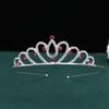 Faixa de cabeça infantil coroa bebê aniversário strass cristal faixa de cabelo grampo de cabelo menina diamante coroa fábrica venda direta