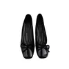 Zapatos planos franceses estilo hada con acabado brillante, zapatos de mujer, nueva colección de otoño 2026, zapatos de noche con lazo rojo para mujer