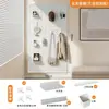 Tablero perforado colorido inspirado en la dopamina para decoración de pared de sala de estar, un nuevo estante de almacenamiento metálico engrosado con accesorios magnéticos, diseñado para ocultar imperfecciones