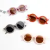 Óculos de Sol Infantis Novos e Modernos, Óculos Tendência com Armação Redonda para Meninos e Meninas, Viseiras de Sol Estilo Coreano Anti-UV, Óculos de Proteção Solar