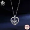 Collar de Plata de Ley S925 Aiful Corazón Suave y Elegante con Moissanita Cadena Versátil con Forma de Corazón para Clavícula Joyería para Mujeres