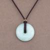 Cordón Especial con Colgante de Hebilla de la Paz Colgante de Jade Hetian Esmeralda Cuerda de Collar de Cera de Abeja Ajustable para Hombre y Mujer Cuerda de Jade