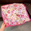 Bufanda de Seda Estampado Floral Nueva Primavera y Otoño 2026, Seda Sintética, Tacto de Lujo de Gama Alta, Pañuelo Cuadrado Pequeño para Mujer, Bufanda Decorativa Versátil para el Cuello