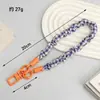 Correa de tela plisada para teléfono, pulsera de cuadros estilo coreano, llavero, accesorio de cadena para teléfono color macarrón