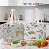 Bolso de mano nuevo y elegante para mujer de Wanna con diseño de lona estampada, lonchera tote aislada de papel de aluminio de gran capacidad y grosor