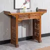 Mesa Console de Madeira Maciça Estilo Chinês, Mesa para Incenso, Mesa de Entrada Doméstica, Altar de Buda, Altar do Deus da Riqueza, Mesa Central de Hall Rústica em Madeira de Ulmeiro