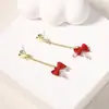 Pendientes de Borlas con Lazo de Amor de Diseño de Moda Fresca de Nicho Estilo Japonés y Coreano Estilo Princesa Veraniega Versátil