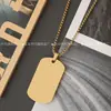 Collar de Etiqueta Militar de Acero Inoxidable Transfronterizo, Placa de Identificación de Acero de Titanio, Etiqueta Metálica en Blanco, Grabado Láser Disponible, Venta al por Mayor de Accesorios