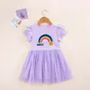 Vestido de Malla para Niñas Estilo Verano 2026, Ropa Infantil Moderna y Elegante, Vestido para Niños Sencillo y Versátil