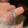 Anillo con letra H ~ Esmalte Zirconio Goteado en Aceite Gama Alta Abierto Ins Nicho Francés Popular Anillo para Dedo Índice para Mujeres