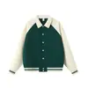 Chaqueta de Béisbol de Algodón de 380g a la Moda con Bloques de Color y Cuello Raglán, Cárdigan Holgado para Primavera y Otoño con Logo, Sudadera Personalizada