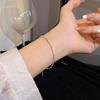 Pulseira de laço de zircônia estilo coreano que combina com tudo, feminina, nicho de luxo leve, estilo socialite de alta classe, temperamento, joia de mão