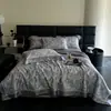 Juego de colcha de verano de 60 hilos Lenzing Tencel con estampado digital, juego de cuatro piezas con bordes anchos calados, ropa de cama de comercio exterior, compra al por mayor