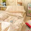 ¡Fresco y simple! Juego de ropa de cama de tres piezas 100% algodón Clase A para dormitorios estudiantiles, juego de cuatro piezas 100% algodón para dormitorios universitarios, incluyendo funda de edredón y sábana bajera