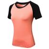 Oferta Especial Camiseta Feminina de Yoga Justa de Manga Curta para Fitness Corrida Secagem Rápida Elástica Bloqueada por Cores Gola Redonda Roupa 2053