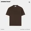 Camiseta de Verano para Hombre Zoewatson Nuevo Estilo Bordado de Letras Americanas Diseño Sencillo de Nicho Versátil Top de Manga Corta