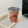 Taza de Lavado para Cachorro Estilo Pintura al Óleo Hecha a Mano, Taza para Cepillo de Dientes para el Hogar, Taza de Lavado para Parejas, Taza de Acero Inoxidable para Cepillo de Dientes para Dormitorio de Estudiantes