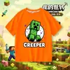 Camiseta infantil de manga corta de Minecraft con Creeper, Steve y Dragón del End, top de algodón 100% para niños