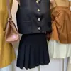 Traje Elegante Estilo Pequeno Chanel para Verão 2026 para Mulheres, Conjunto de Duas Peças com Colete e Saia Plissada de Design Francês, Moderno