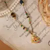 Popular Cadena Doble para Clavícula de Caballo con Piedra Natural Ojo de Tigre y Cuentas de Color Contrastante de Ainibeni, Collar de Moda y Versátil