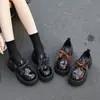 Mocasines de Suela Gruesa para Mujer que Aumentan la Altura, Nuevos Zapatos Mary Jane Negros de Primavera 2026 para Combinar con Faldas, Zapatos Pequeños de Cuero