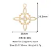 Colgante de Cruz de Cobre Chapado en Oro de 14K con Dijes de Estrella de Zirconia para Joyería DIY Pulsera Collar Accesorio de Colgante Individual