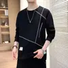 Moletom Masculino Outono Novo Design Tendência Solto Confortável Camisa Base Fashion Versátil Esportivo Casual Top